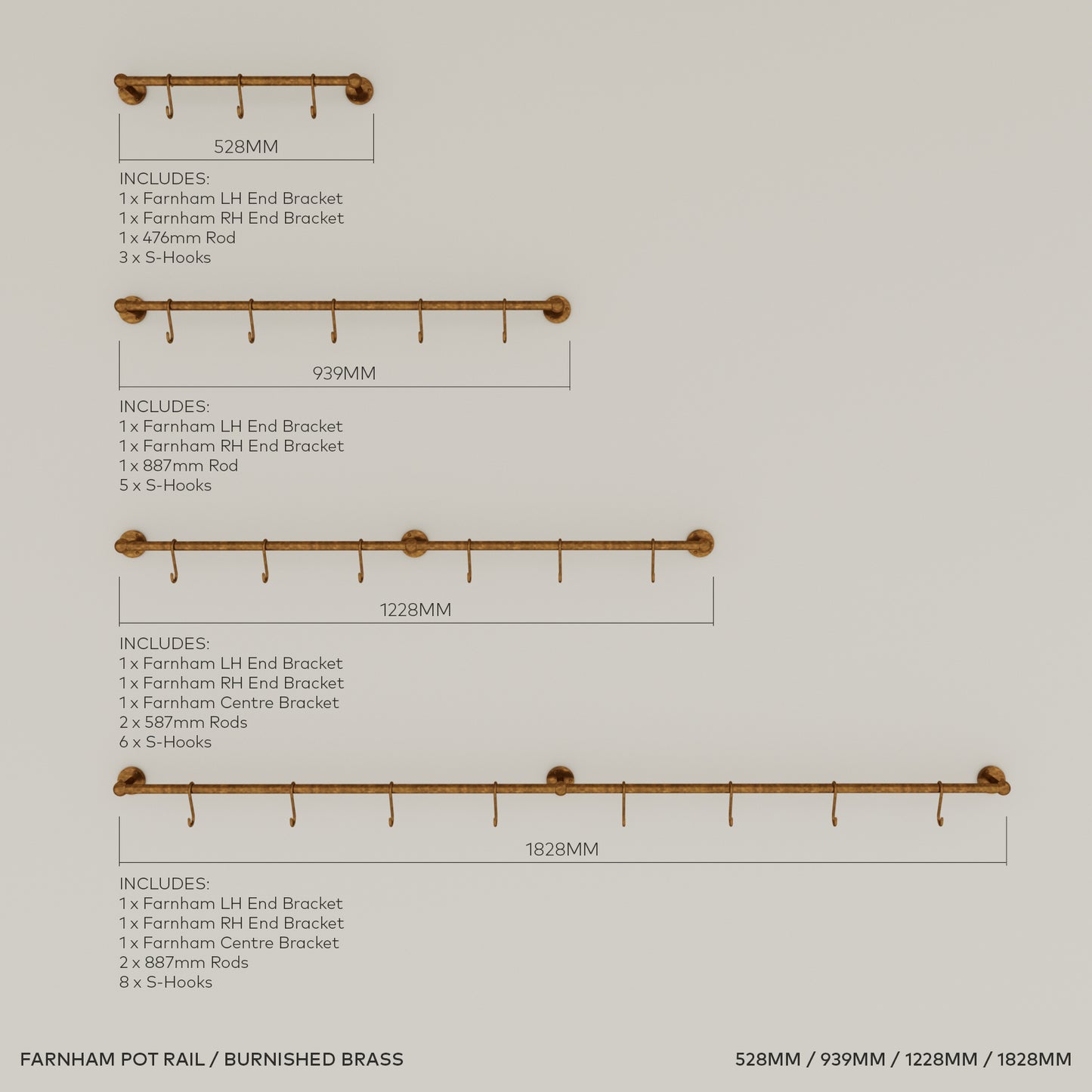 Farnham Pot Rail Set