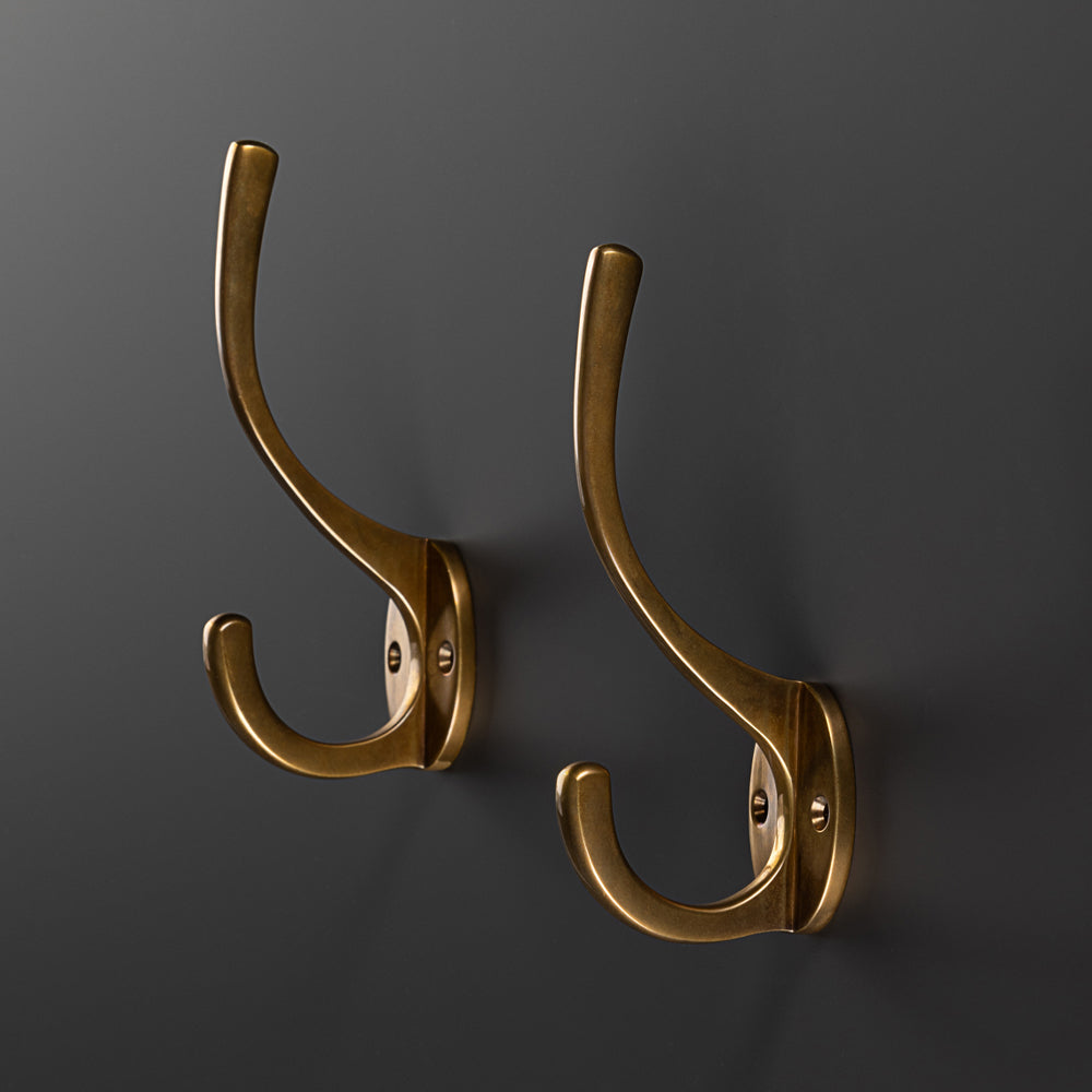 Satin Brass Coat Hooks Brass Farnham Coat Hook